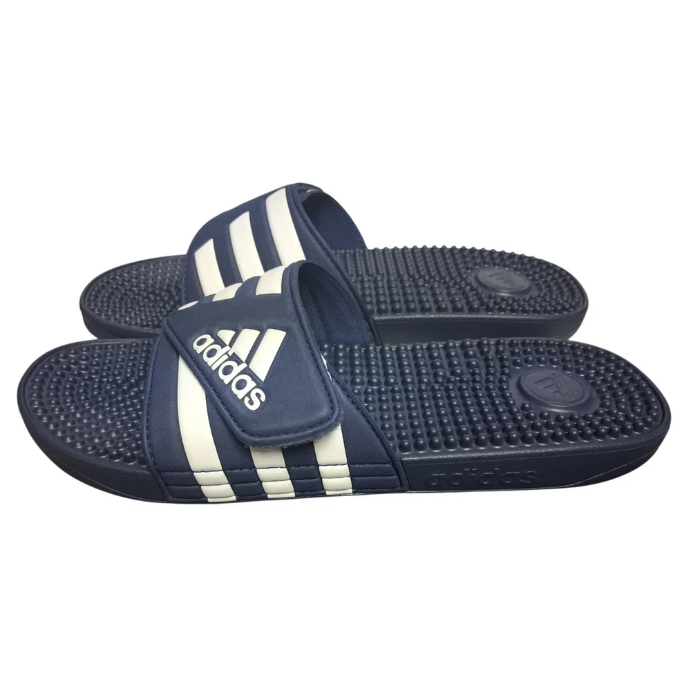 Adidas Adissage Massage Slides Blue White Mens 12 Womens 13 Sandals F35579 Sport
